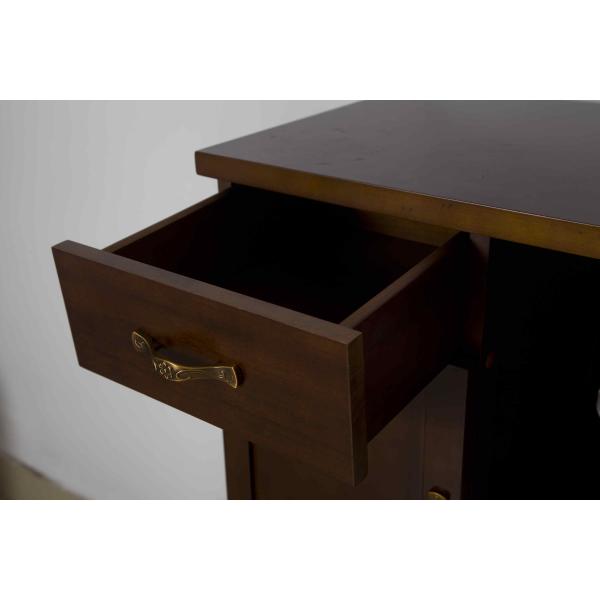 Handmade Kitchen Cabinet Storage Glass Fronted Cupboard With Five Adjustable Shelves