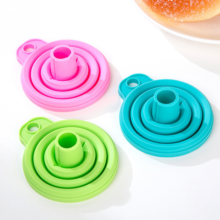 Factory Wholesale Silicone Folding Funnel, Large-Bore Suction Nozzle, For Mixed Grain Storage Bag, Ice Bag Water Filling & Soy Sauce Jug
