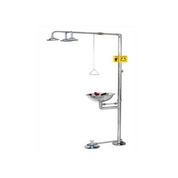 Stainless Steel Laboratory Fittings Double Head Manual Emergency Eyewash