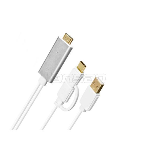 2 In 1 Micro USB / Type C To HDMI Adapter For Type C Phone / Samsung