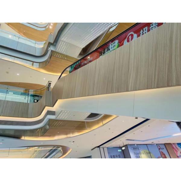 3.85mm Metal Building Facades Wooden Grain Aluminum Solid Panel Timber Looking