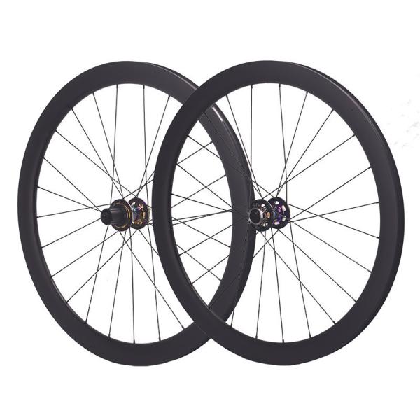 700C RUJIXU Carbon Fiber 46MM Rim Five Perrin Disc Brake 24H Super Loud HUB Road Disc Brake Wheel Set for End Road Bikes