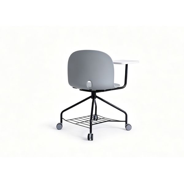 Space Saving Modern Conference Chair Mobile Training Room Chairs With Swivel Tablet Arm