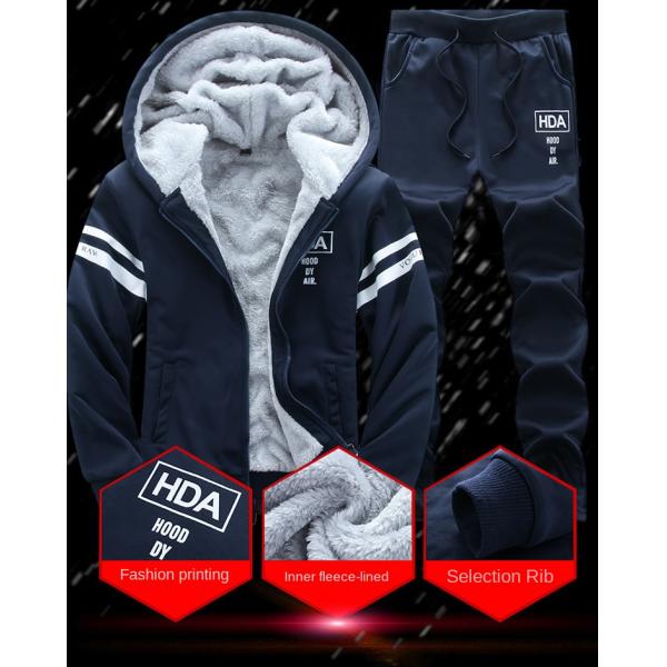 Thickened Hooded Sweatshirt and Portable Track Suit for Men's Outdoor Activities