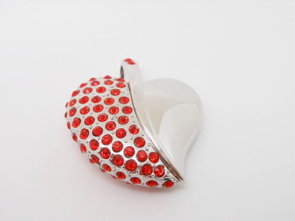 Promotional Gift Aluminium Diamond Heart Shape Jewelry 2.0 USB flash drive 4Gb