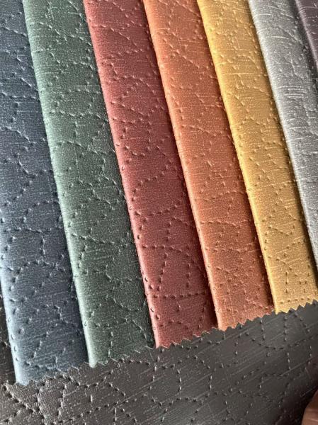 Knitted Abrasion Resistant Leather Look Fabric Faux Leather Upholstery Fabric