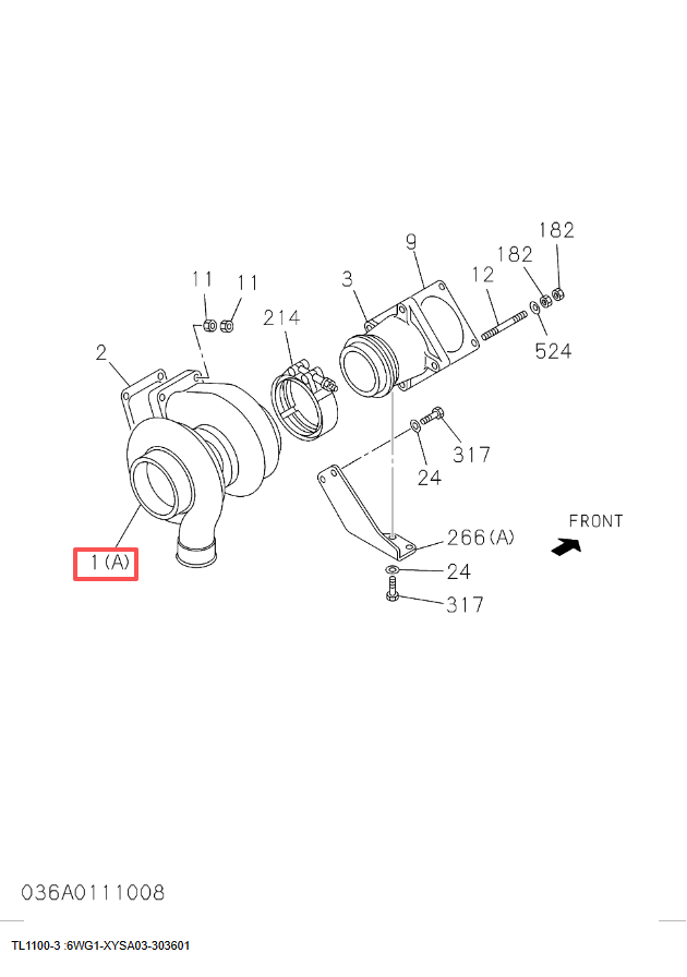 Isuzu 6WG1X Engine Excavator Turbocharger TD08H 1144004441 For Hitachi ZX520LCH-3 ZX850-3