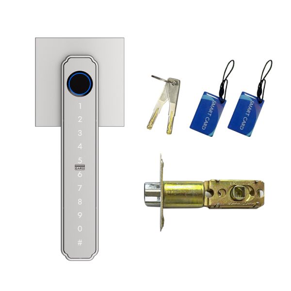 Home Security WIFI Tuya APP Smart Glass Door Lock with Fingerprint Password Card Key Unlock for Home System