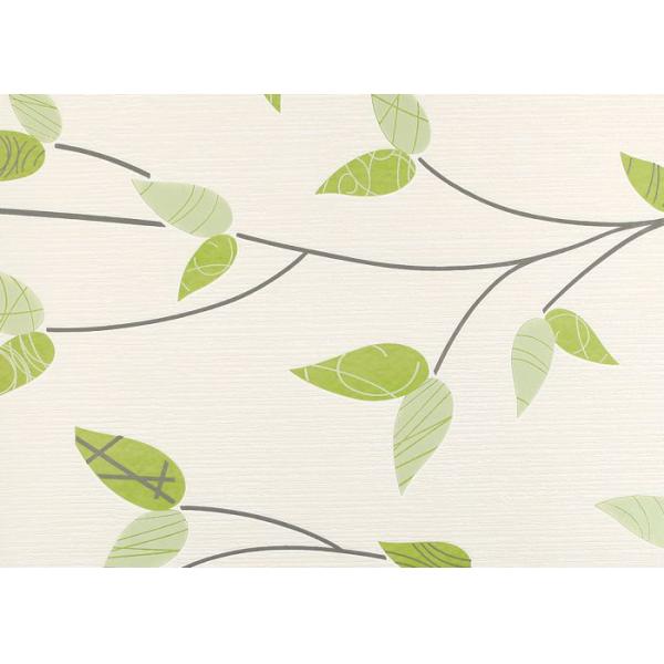 Hotel Bedroom Asian style Wallpaper Breathable with White Green Leaves pattern