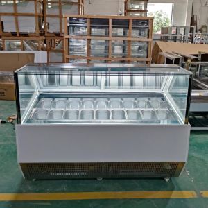 Italian Ice Cream Display Freezer Gelato Refrigerator 10 12 14 16 18 20 Pans