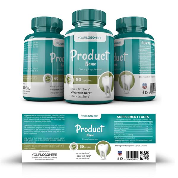 Supplement PVC Private Printable vial Bottle Labels