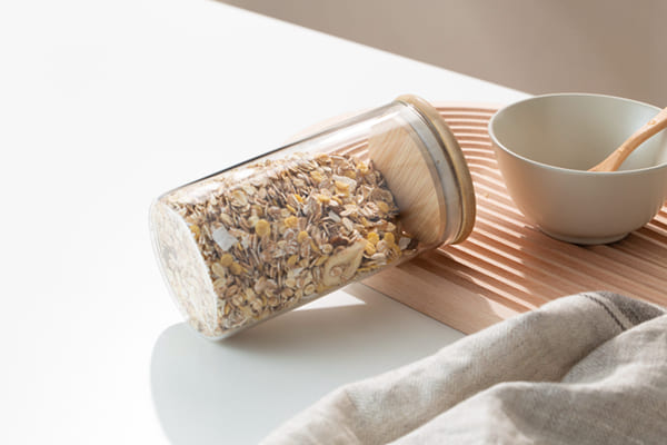 25 Oz Borosilicate Glass Storage Containers Transparent Jar With Bamboo Lid