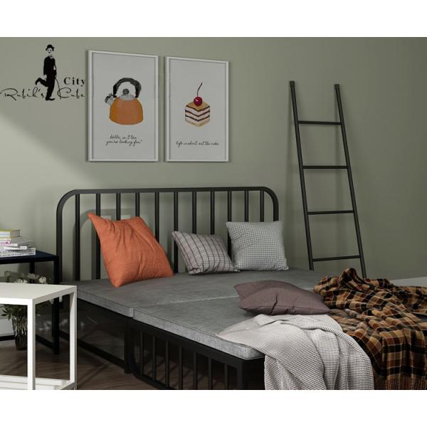 Foldable Sifa Beds for Adults Metal Foldable Bed Table Oak Wood Single Sofa Bed Foldable
