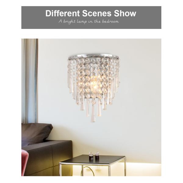 Modern Led Crystal Wall Lamp Tricolor Light Bedside Lamp silver wall light(WH-OR-26)
