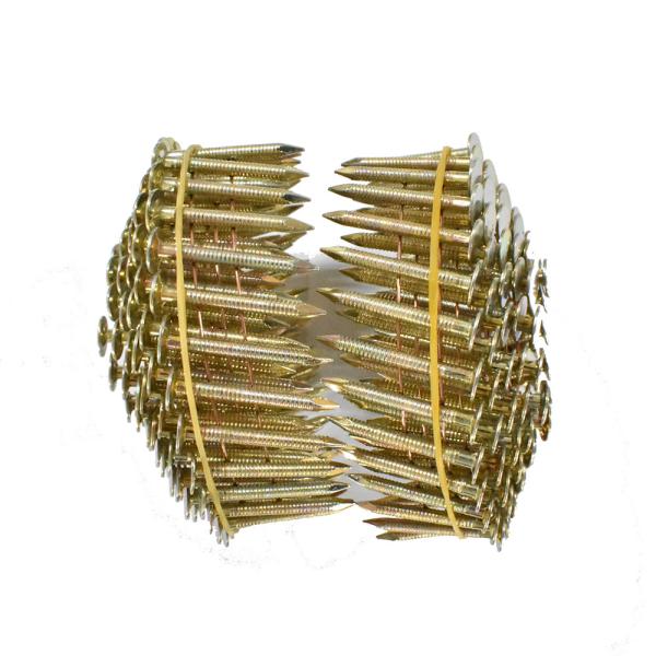 Ring Shank Coil Roofing Nails With Heavy  EG Plated Diamond Point 1-1/4 x .120