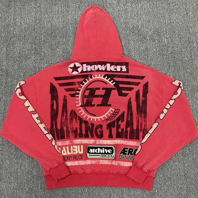 Custom Acid Wash Hoodie Vintage Screen Print Embroidery Pattern Logo Boxy Heavyweight Frayed Zipper Streetwear Men's Hoodies