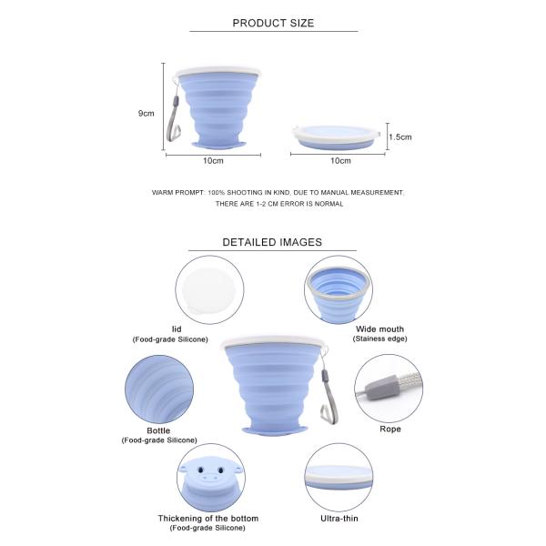 LFGB Standard 81g 270ML Collapsible Silicone Coffee Cup