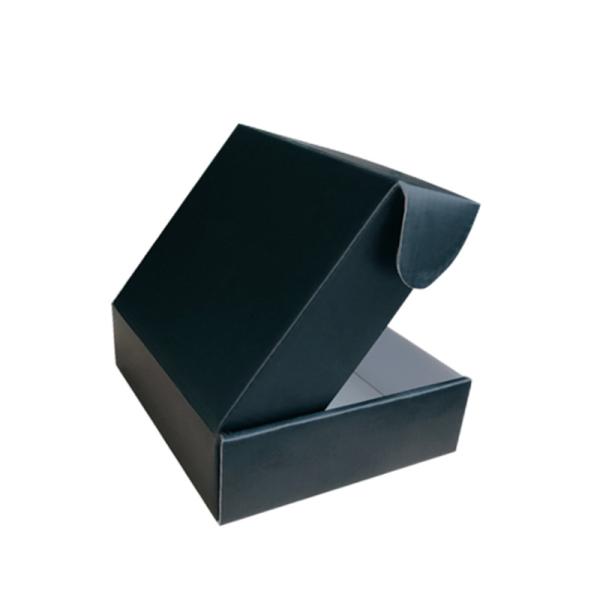 Custom Black Mailer Box with UV Coating and Stamping for Clothing and Shoes Packaging