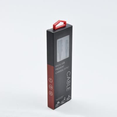 Caixa de papel de empacotamento de papel luxuosa da janela plástica feita sob encomenda do cabo do Usb com punho