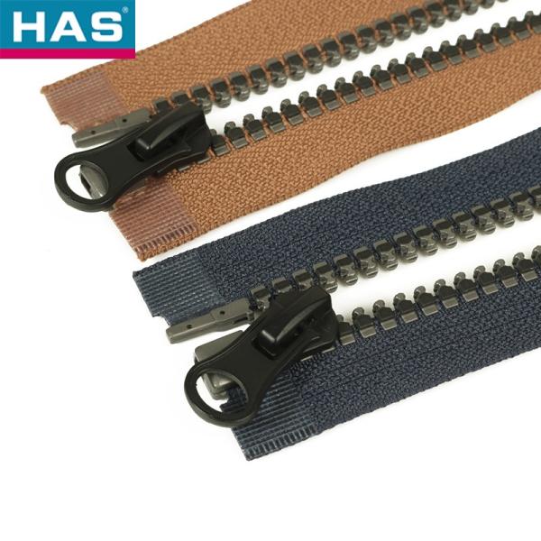 Lightweight Blue Resin Zipper End Track Teeth With Plastic Pull Chain Sample For Easy Luggage Organization