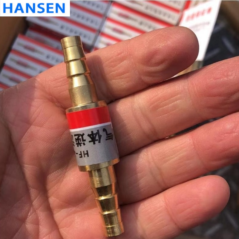 Hose End Flashback Arrestor for Welding Torch , Oxygen & Acetylene Brass Flame Arrester , Safety Flash Back Preventer with Barb Fitting for Oxy-fuel Cutting Welding