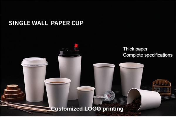 7oz/8oz/9oz/10oz/12oz/14oz/16oz Copo de papel para bebida branca de café descartável personalizado Copo de café de papel de parede única