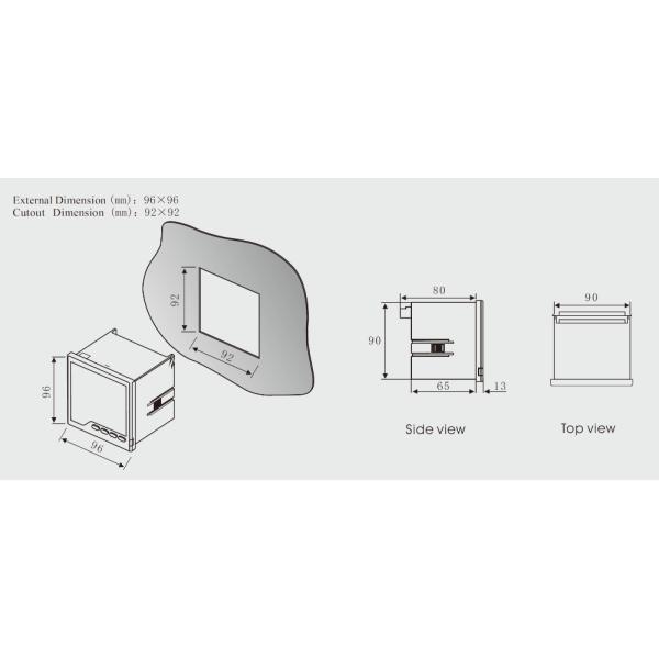 Three phase 5 rows display digital amp&volt &hertz meter AC combination multimeters