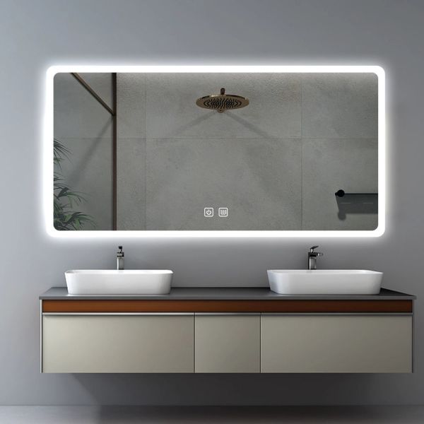 Decoration Backlit Smart Mirror Antifog Bathroom Mirror Wall Mounted With LED Light