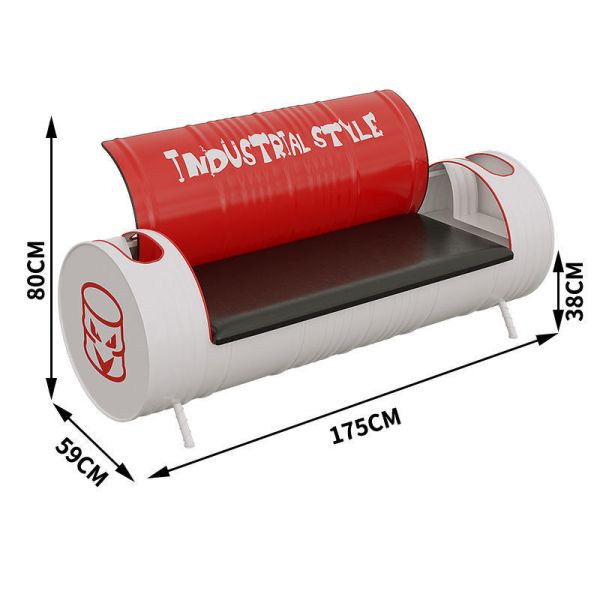 Retro Oil Drum Furniture Commercial Industrial Oil Drum Sofa Durable For Outdoor KTV Milk Tea