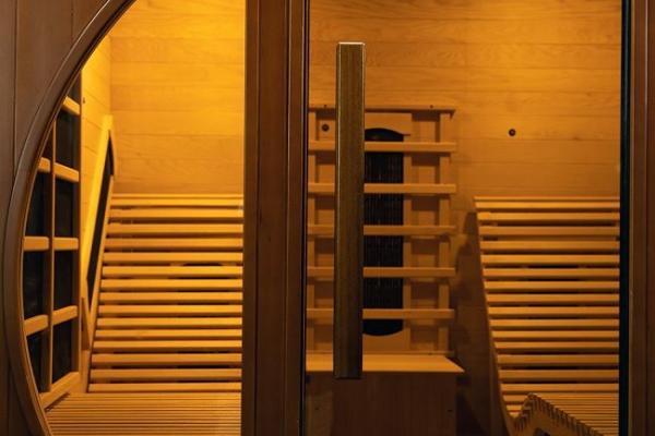 Carbon Panel Heater Hemlock Wood Indoor Recliner Far Near Infrared Sauna 2 Person
