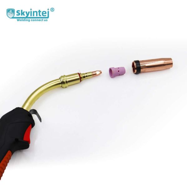 501D-Orange Industrial Grade Skyintej Water Cooled MIG Welding Torch with Flexible Swan Neck Copper Plated 500A DC