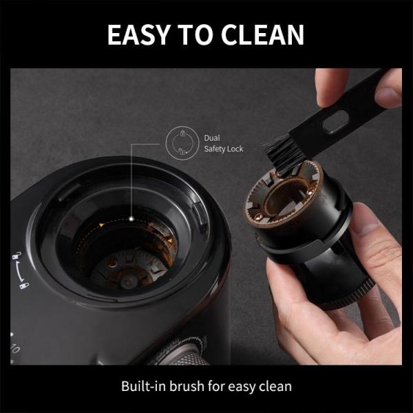 Small Flat Burr Coffee Grinder 240g 16 Setting Espresso French Press Coffee Grinder