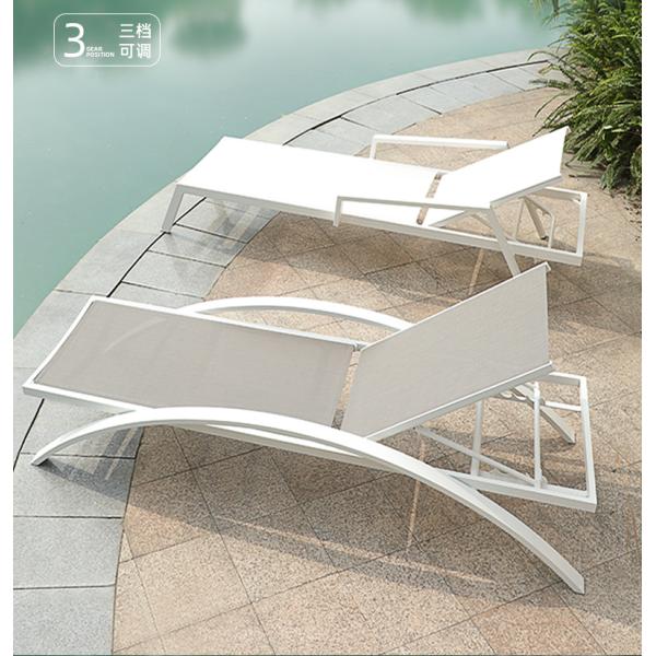 Outdoor Folding Chairs Bed With Pillow Customized Sturdy Adjustable Height Mesh Beach