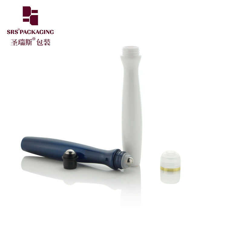 15ml PETG Roll On Bottle Slim Curved Body Stainless Steel Ball for Essential Oil Aromatherapy Liquid