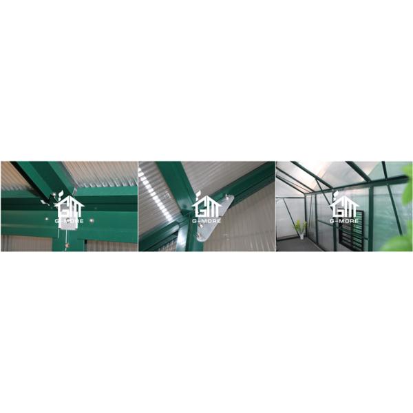 Aluminum Greenhouse-Titan series-406X406X273CM-Green/Black Color-10mm thick PC