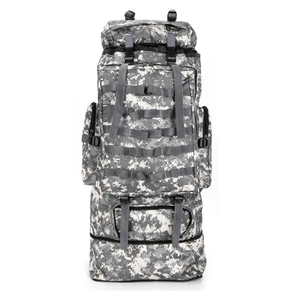 Acceptable OEM/ODM Camouflage Pattern 100L Mountaineering Bag for Outdoor Activities