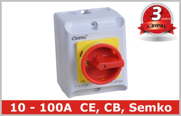 Waterproof IP65 Rotary Isolator Switch / 2 Pole 3 Pole Disconnect Switch