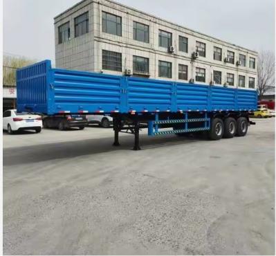 3 Axles Sidewall Open Bulk Cargo Transport Semi Trailer With Van Type 1840mm Tread