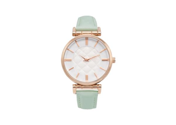 Female Analog Stainless Steel Ladies Quartz Timepieces Leather Strap