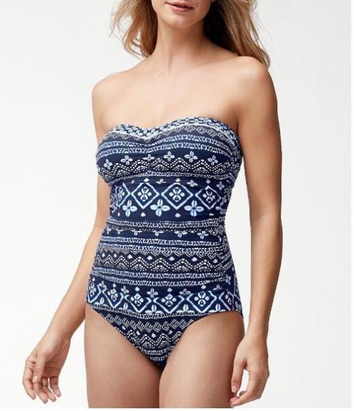 Cowrie Tummy Control Bandeau One Piece Swimsuit