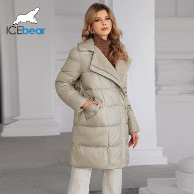 Multiple Pockets Luxurious Mid Length Down / Cotton Jacket Featuring Real Fox Fur Collar And Oblique Placket Design
