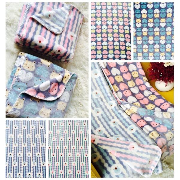 2018 All Season Coloful Flannel Baby Blanket 100*120cm 100% Polyester 150D 288F