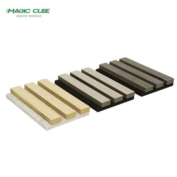 3D Model Design Wood Slat Wall Panels Black Customized For Noise Reduction