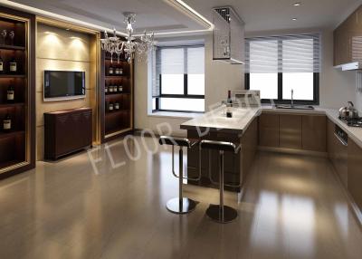 HDF Wood Effect Laminate Flooring , Real Wood Laminate AC3 E1 Density 8mm Thickness