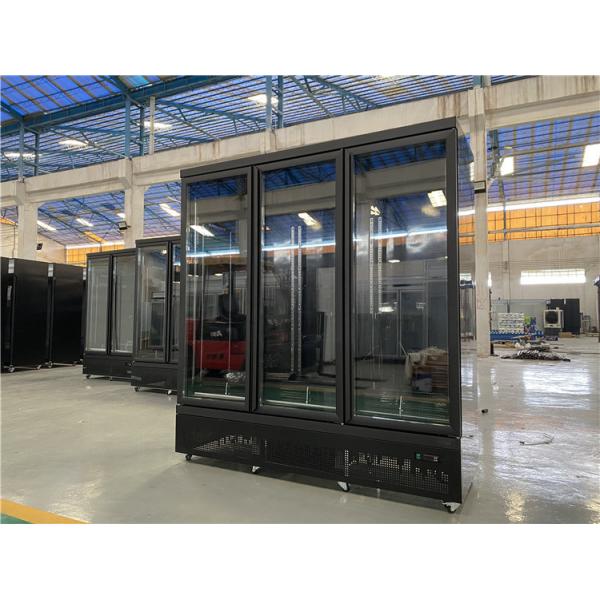 Supermarket Vertical Ice Cream Refrigerated Display Freezer Glass Door Showcase