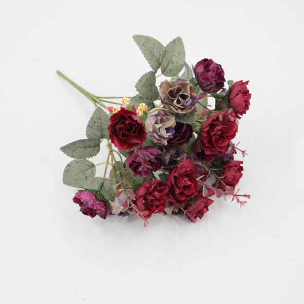 21 Diamond Roses, 7-Fork Autumn Rose Bundle Decoration, Wedding Home Decor, Fake Flowers