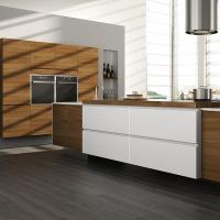 Vente en gros Nouveau design Flat Pack PVC Armoire de cuisine moderne facile à nettoyer, durable