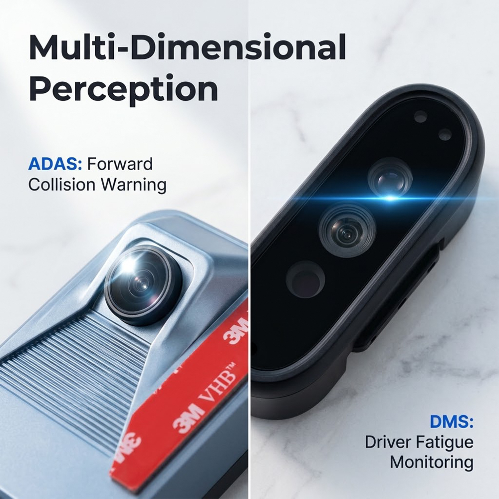 AEBS System with 77GHz Millimeter Wave Radar ADAS + DMS and 4G/5G Connectivity for Fleet Telematics