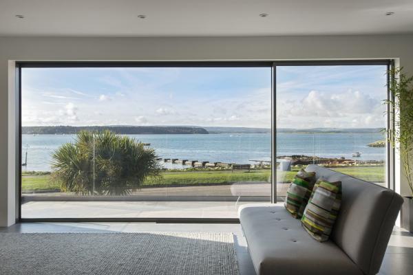 Aluminium Framed Sliding Door , Tempered Double Glazes Glass Panel Door