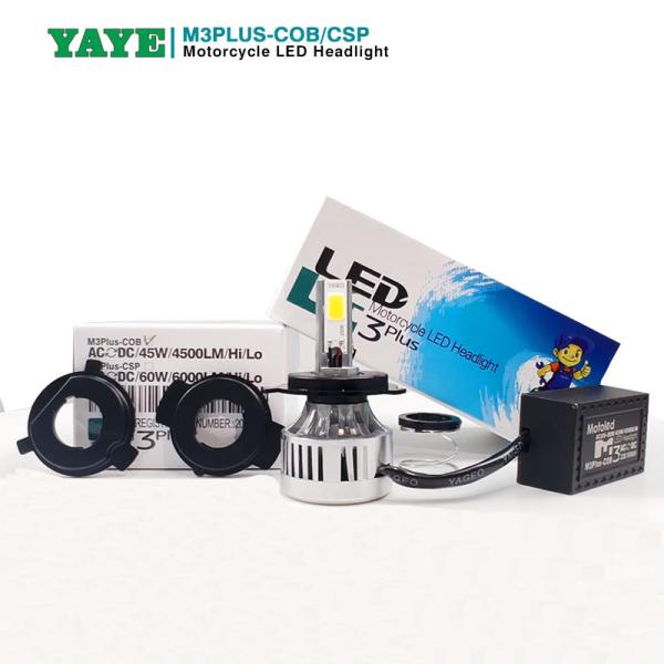 Luz delantera de motocicleta de alta potencia H4 para DC/AC de 8 a 80 V de voltaje y fuente de luz COB